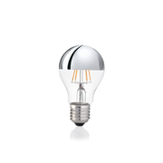 Bombilla Ideal Lux Goccia 123882 E27 de cristal con cúpula cromada y filamentos LED