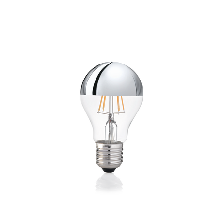 Bombilla Ideal Lux Goccia 123882 E27 de cristal con cúpula cromada y filamentos LED