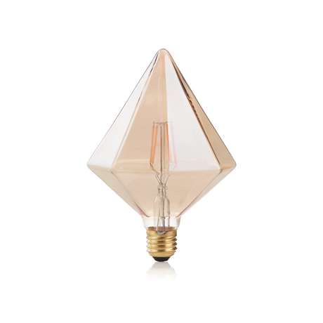 Bombilla Ideal Lux Pyramid 201276 E27 de cristal ámbar y filamentos LED