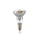 Bombilla Ideal Lux Spot 101255 E14 de cristal con acabado cromo y filamentos LED