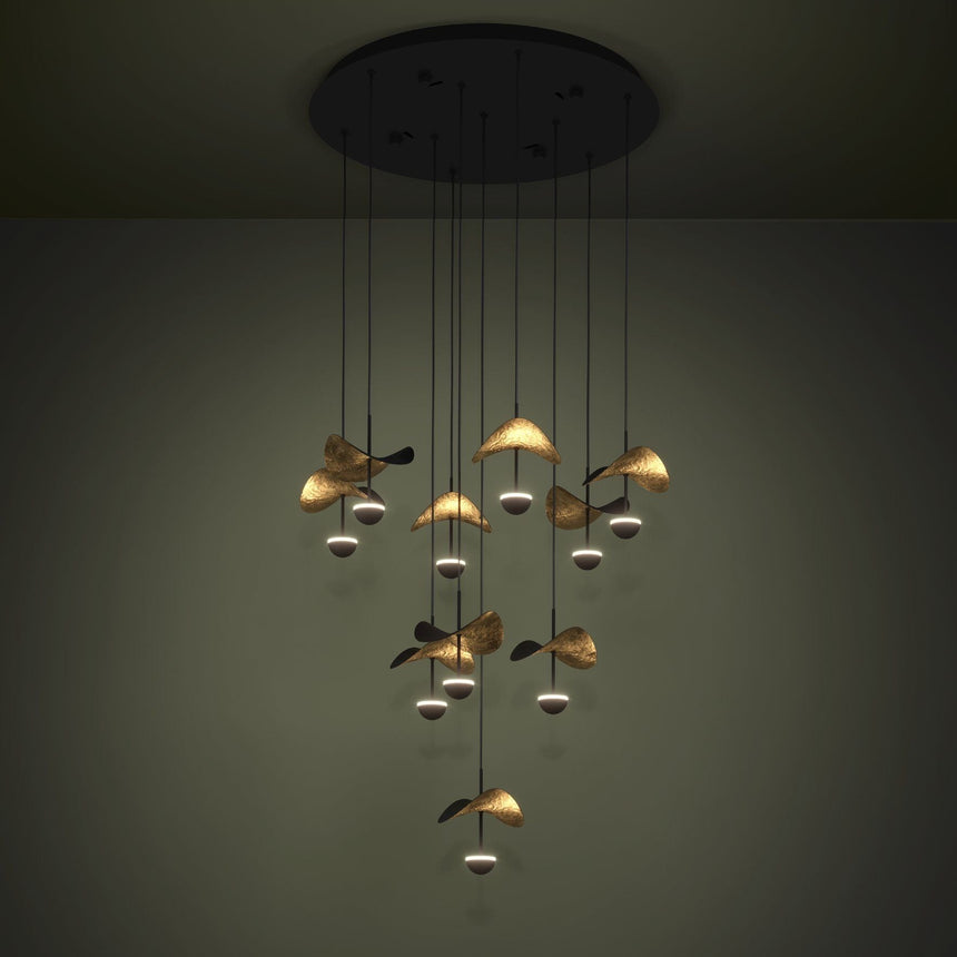 EGLO Dracera Lámpara de techo colgante LED regulable Ø58cm oro negro 390339