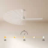 Ventilador de techo con luz Sulion Carla L 132cm LED madera blanco apto exterior CCT IP44