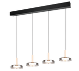 Lámpara colgante Celeste 4 luces LED acero cromado y dorado 354910432