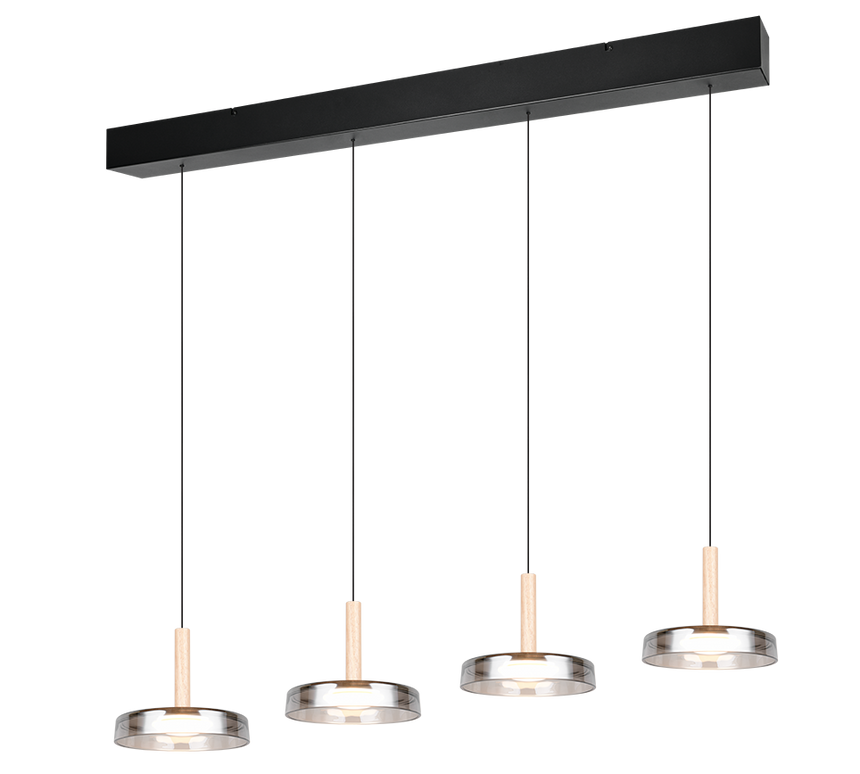 Lámpara colgante Celeste 4 luces LED acero cromado y dorado 354910432