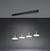 Lámpara colgante Celeste 4 luces LED 3000K blanco y dorado 354910465