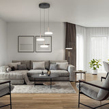 Lámpara colgante Celeste 3 luces LED 3000K blanco y dorado 354930365