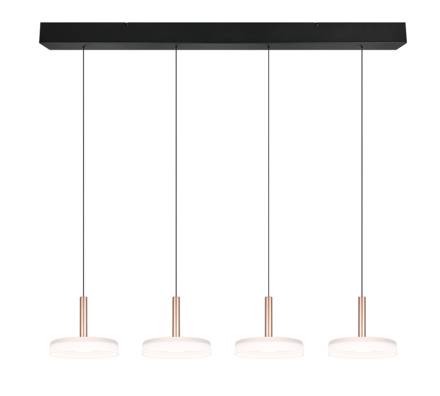 Lámpara colgante Celeste 4 luces LED 3000K blanco y dorado 354910465