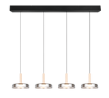 Lámpara colgante Celeste 4 luces LED acero cromado y dorado 354910432