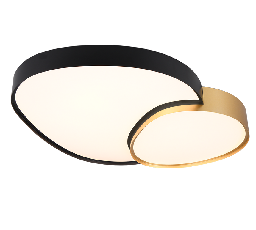 Plafón/Aplique LED Rise 45W negro y oro regulable con mando Trio 647519280