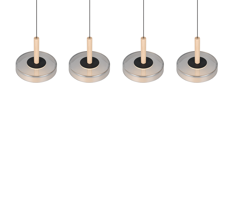 Lámpara colgante Celeste 4 luces LED acero cromado y dorado 354910432