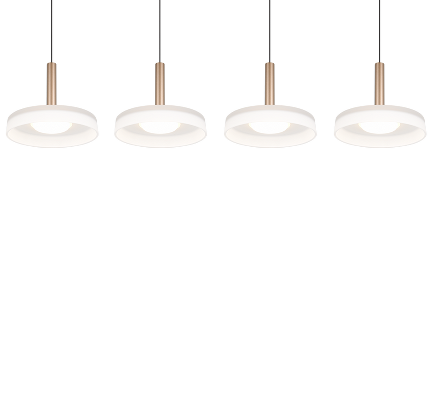 Lámpara colgante Celeste 4 luces LED 3000K blanco y dorado 354910465