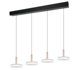 Lámpara colgante Celeste 4 luces LED 3000K blanco y dorado 354910465