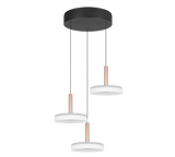 Lámpara colgante Celeste 3 luces LED 3000K blanco y dorado 354930365