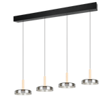 Lámpara colgante Celeste 4 luces LED acero cromado y dorado 354910432