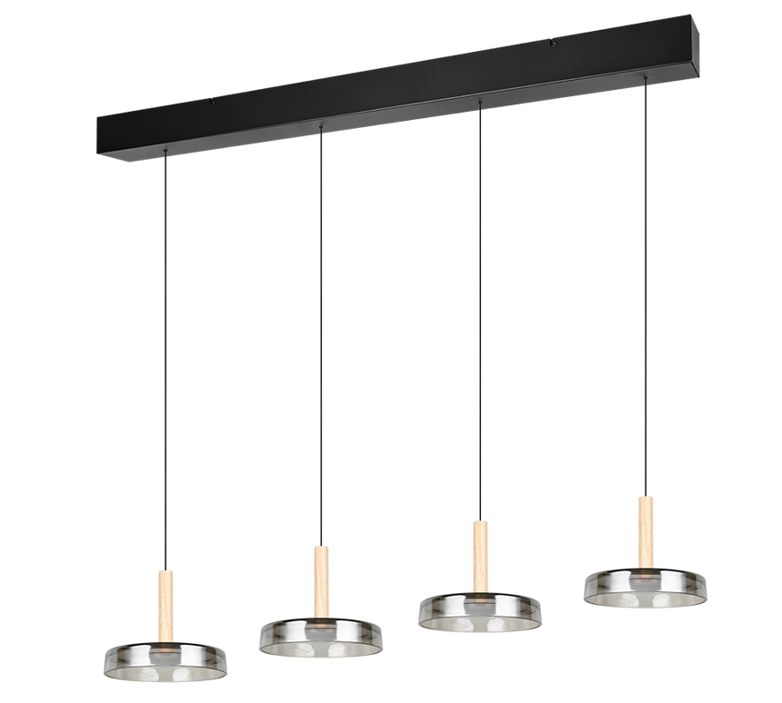 Lámpara colgante Celeste 4 luces LED acero cromado y dorado 354910432