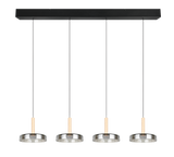Lámpara colgante Celeste 4 luces LED acero cromado y dorado 354910432