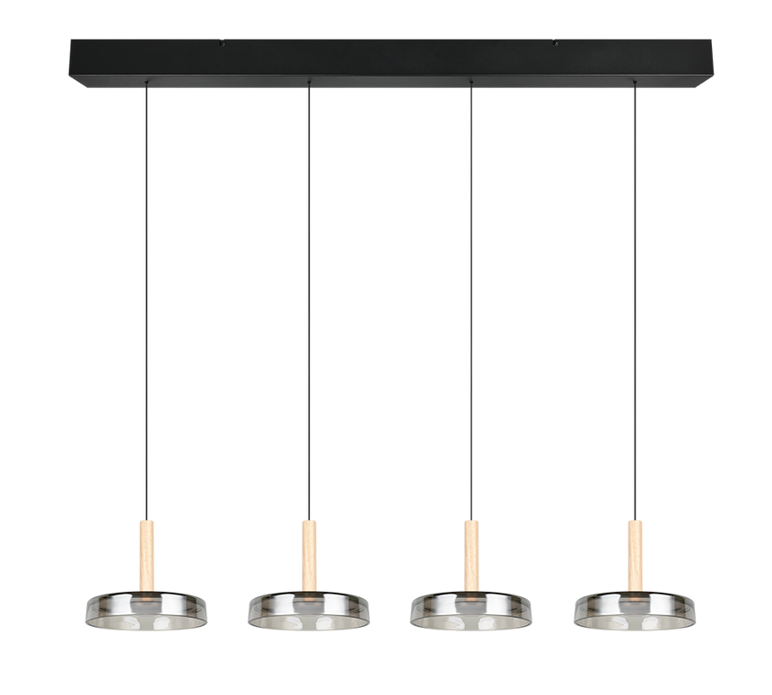 Lámpara colgante Celeste 4 luces LED acero cromado y dorado 354910432