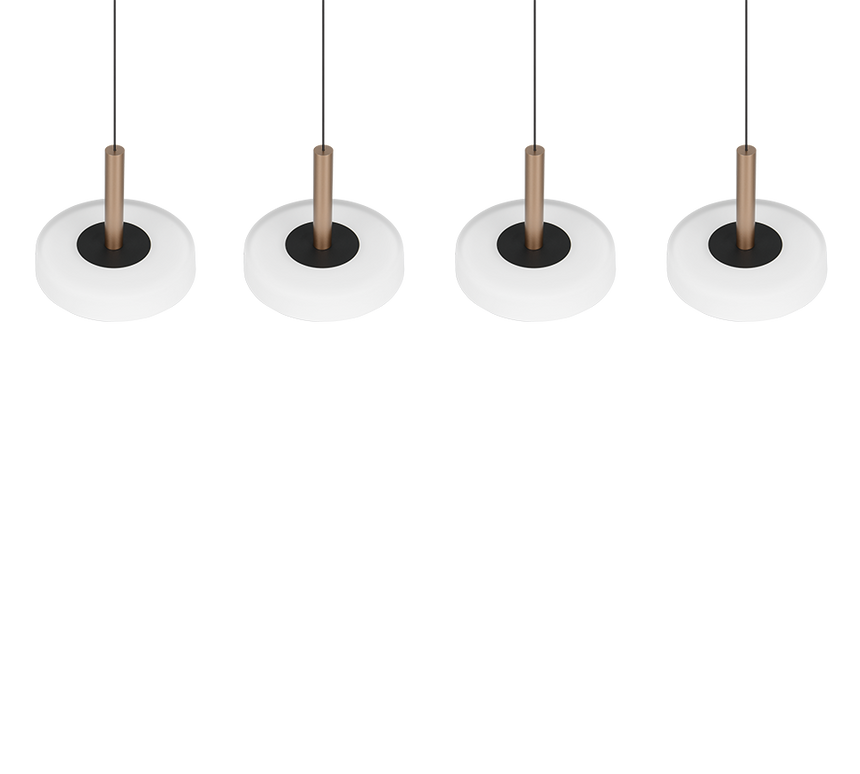 Lámpara colgante Celeste 4 luces LED 3000K blanco y dorado 354910465