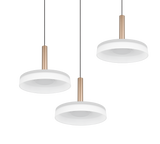 Lámpara colgante Celeste 3 luces LED 3000K blanco y dorado 354930365