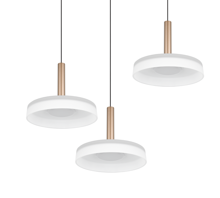 Lámpara colgante Celeste 3 luces LED 3000K blanco y dorado 354930365