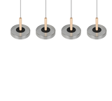 Lámpara colgante Celeste 4 luces LED acero cromado y dorado 354910432