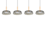 Lámpara colgante Celeste 4 luces LED acero cromado y dorado 354910432