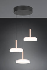 Lámpara colgante Celeste 3 luces LED 3000K blanco y dorado 354930365