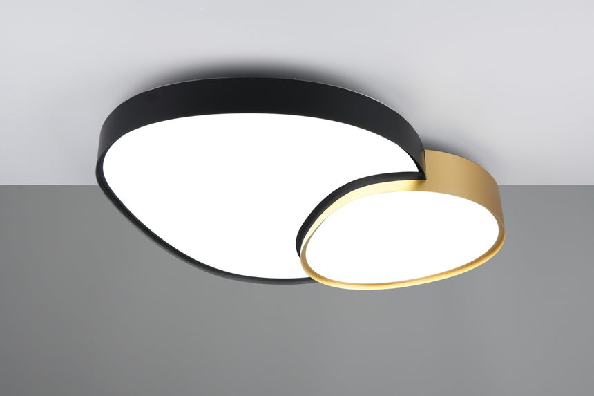 Plafón/Aplique LED Rise 45W negro y oro regulable con mando Trio 647519280