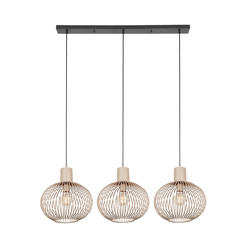 Lámpara colgante Gila 3 luces metal color arena Trio 365700366