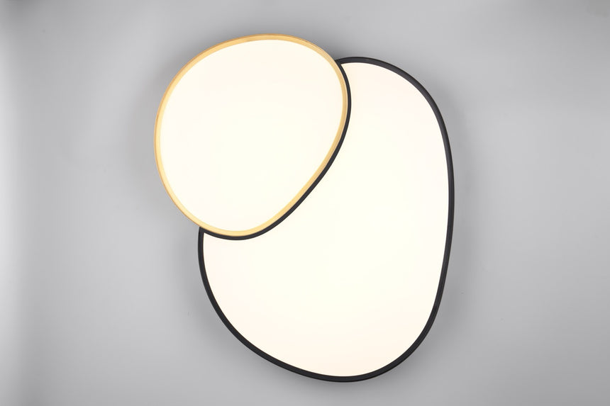 Plafón/Aplique LED Rise 45W negro y oro regulable con mando Trio 647519280