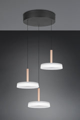 Lámpara colgante Celeste 3 luces LED 3000K blanco y dorado 354930365