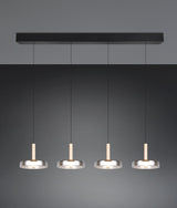 Lámpara colgante Celeste 4 luces LED acero cromado y dorado 354910432