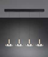 Lámpara colgante Celeste 4 luces LED acero cromado y dorado 354910432