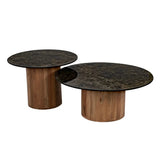 Mesas de centro set de 2 madera y cerámica 614845