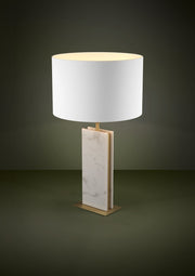Lámpara de mesa EGLO Belesar piedra y latón E27 Ø38cm 390409