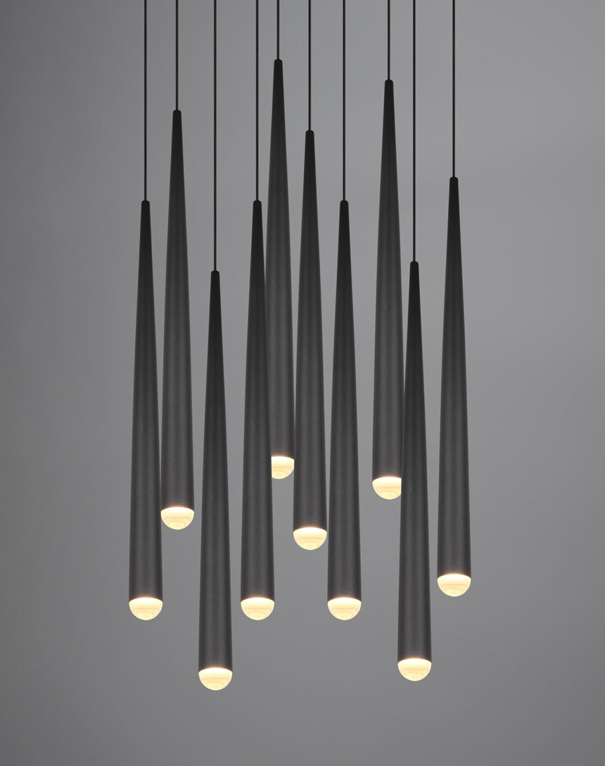 Lámpara colgante Cala 10 luces LED negro mate 354831032