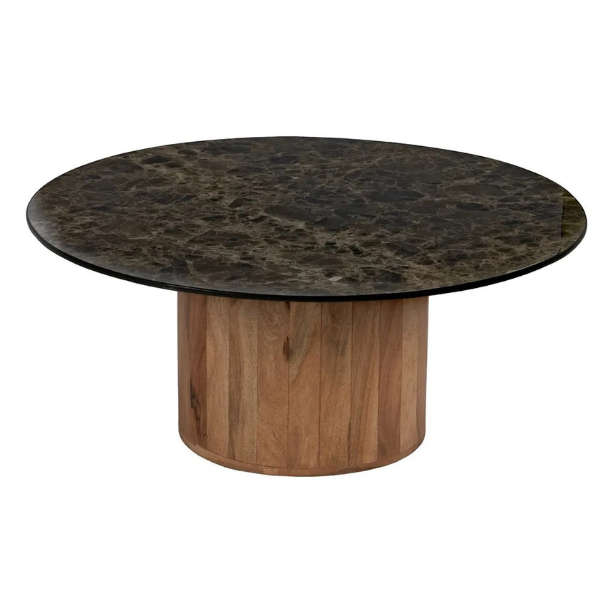 Mesas de centro set de 2 madera y cerámica 614845