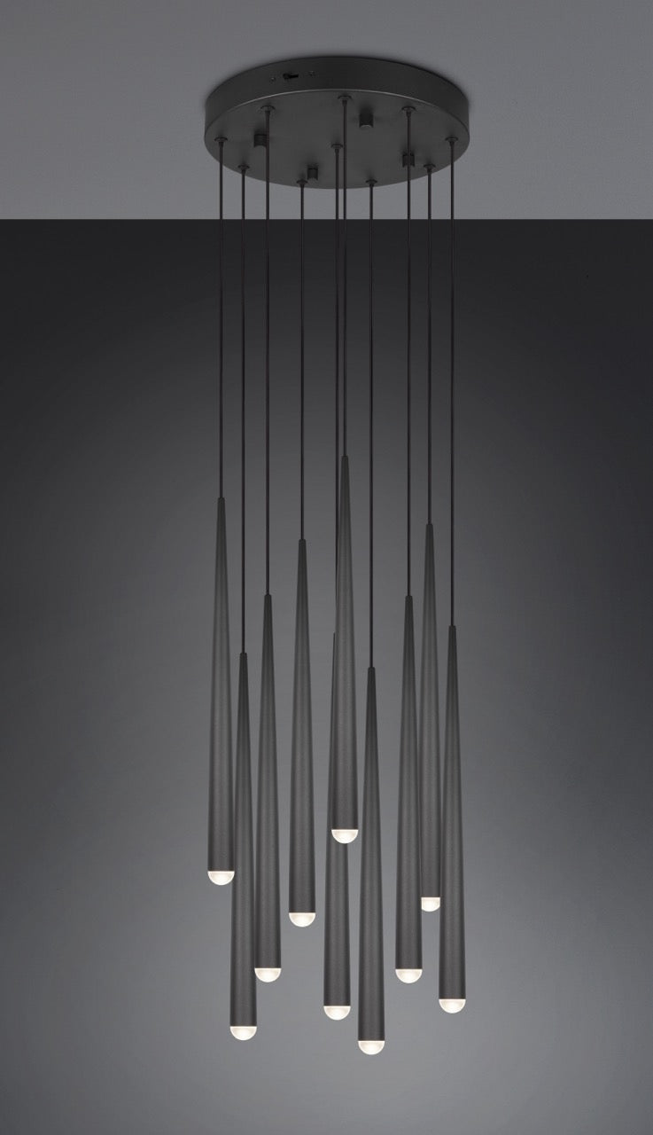 Lámpara colgante Cala 10 luces LED negro mate 354831032