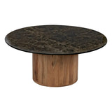 Mesa de centro grande madera cerámica negra 614845-1