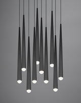 Lámpara colgante Cala 10 luces LED negro mate 354831032