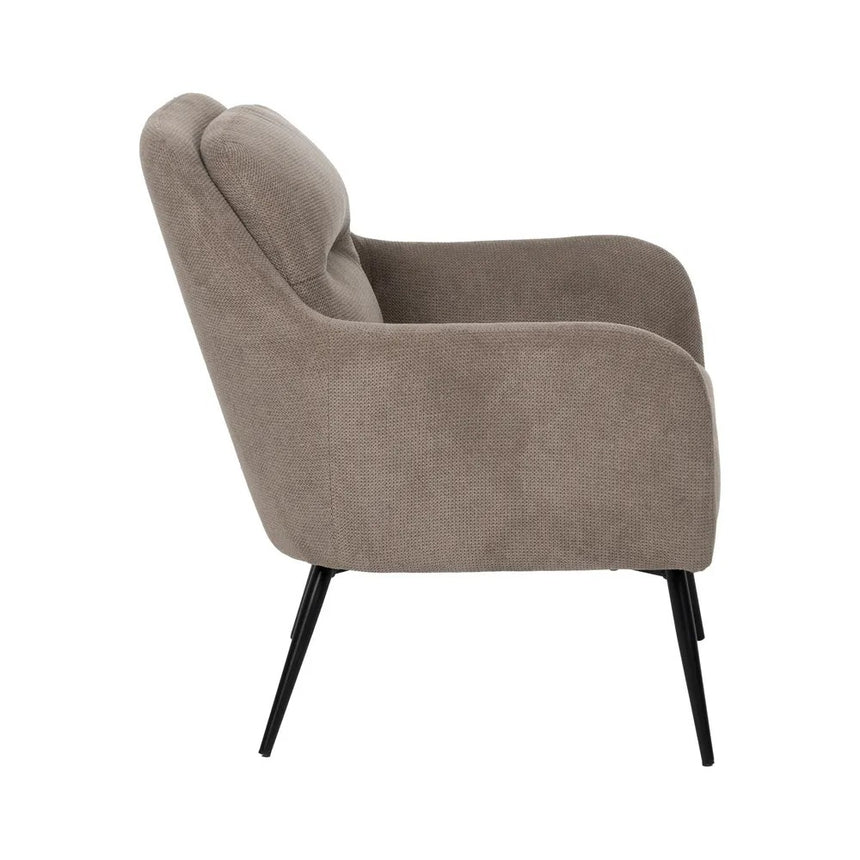 Sillón taupe tejido estructura metal 69x72x79cm 612550