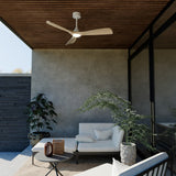 Ventilador de techo con luz Sulion Carla L 132cm LED madera blanco apto exterior CCT IP44