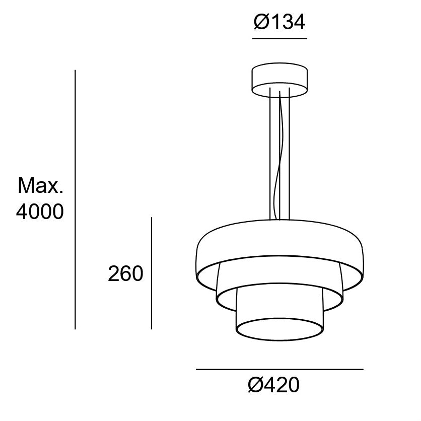 LedsC4 Lámpara de techo colgante Levels 3 42cm ámbar LED 00-A041-05-15
