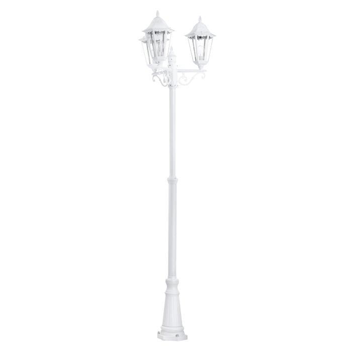 Farola de exterior EGLO Navedo blanco E27 IP44 220cm Ø56cm 93454