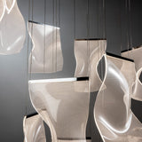 Lámpara de techo colgante Schuller Velos grande 13 luces cromo y micro 3000K regulable 609647ND