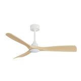 Ventilador de techo con luz Sulion Carla L 132cm LED madera blanco apto exterior CCT IP44