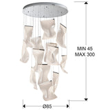 Lámpara de techo colgante Schuller Velos grande 13 luces cromo y micro 3000K regulable 609647ND