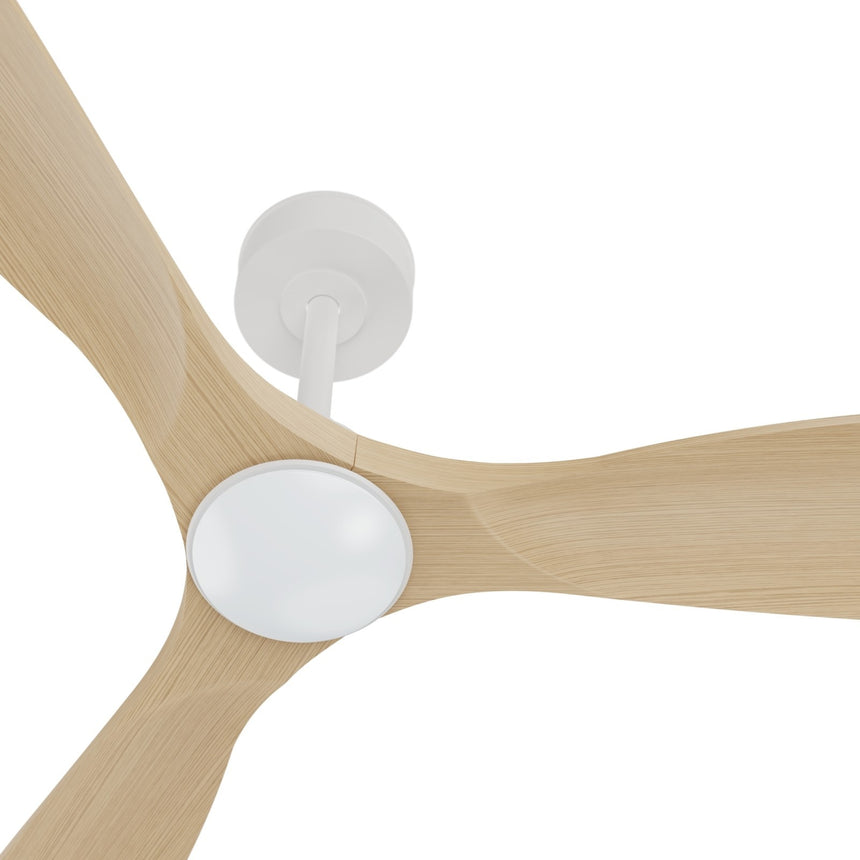 Ventilador de techo con luz Sulion Carla L 132cm LED madera blanco apto exterior CCT IP44