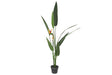 Planta artificial ITEM ave de paraíso JA-209827 de 150 cm, hojas verdes, flores naranja y base negra