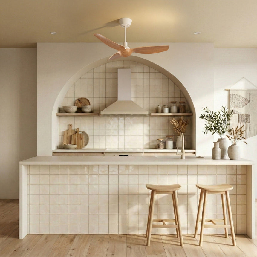 Ventilador de techo con luz Sulion Ivy Neo 100cm LED blanco y madera media motor DC — vista 2